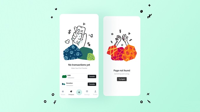 Error and Empty States mobile ui design