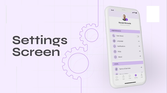 Settings Screen mobile ui design