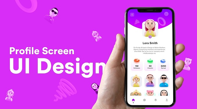 profile screen mobile ui design